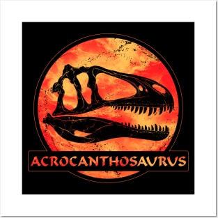 Acrocanthosaurus fossil skull Posters and Art